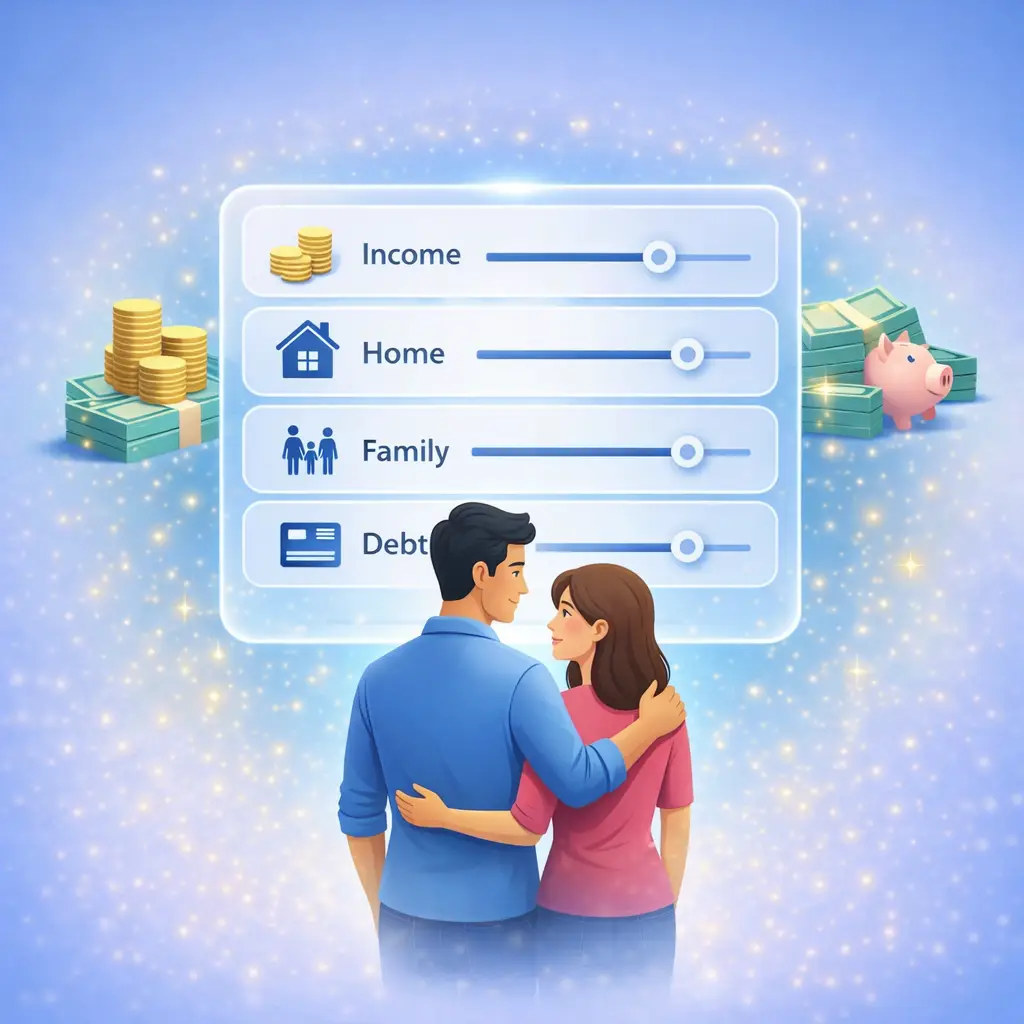 Family protected by financial shield symbolizing mortgage protection insurance coverage and income security