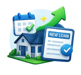 new home purchase or refinance mortgage protection with upward trend and approval check